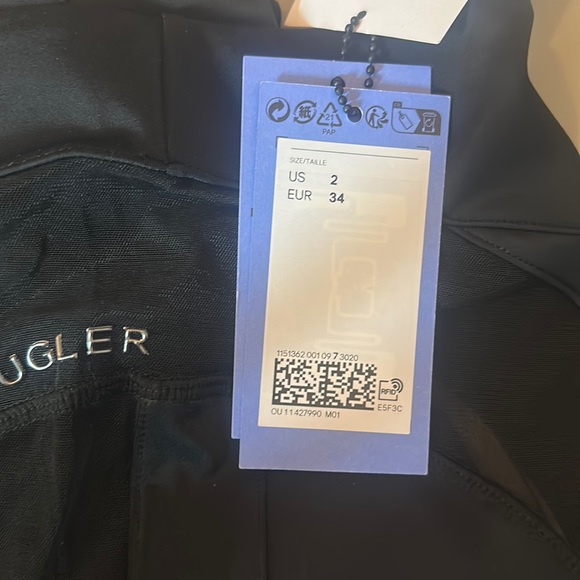 H& Mugler stirrup leggings, black cutout mesh leggings, NEW WITH TAGS, size 2 - Picture 5 of 5